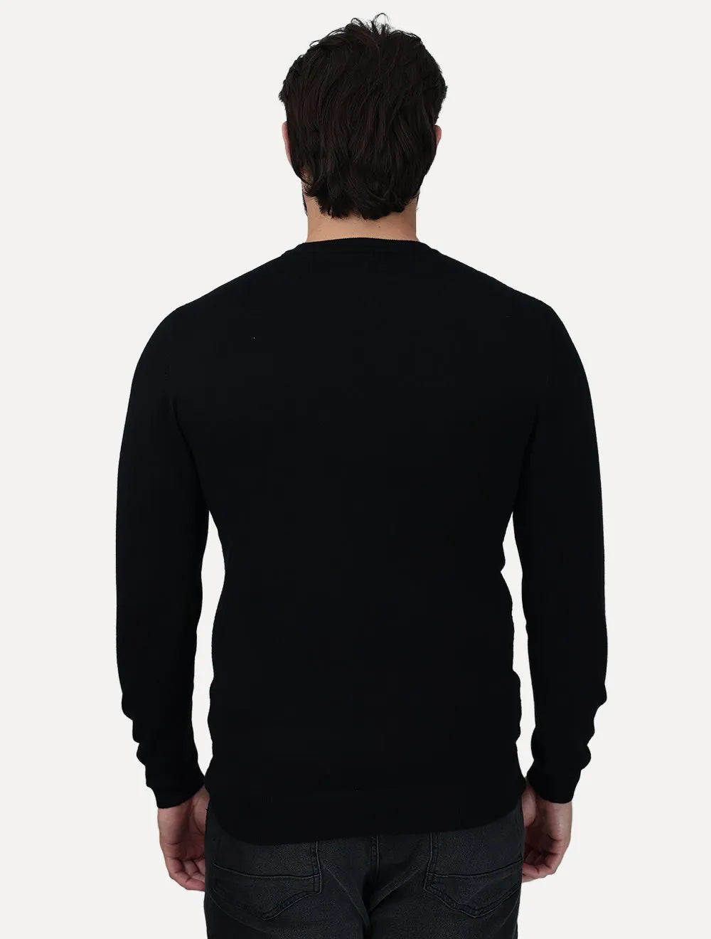Suéter Dixen Masculina Tricot Manga Longa Frente Texturizada Preta