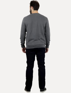 Moletom Tommy Jeans Masculino Regular Crewneck Grunge Logo Grafite