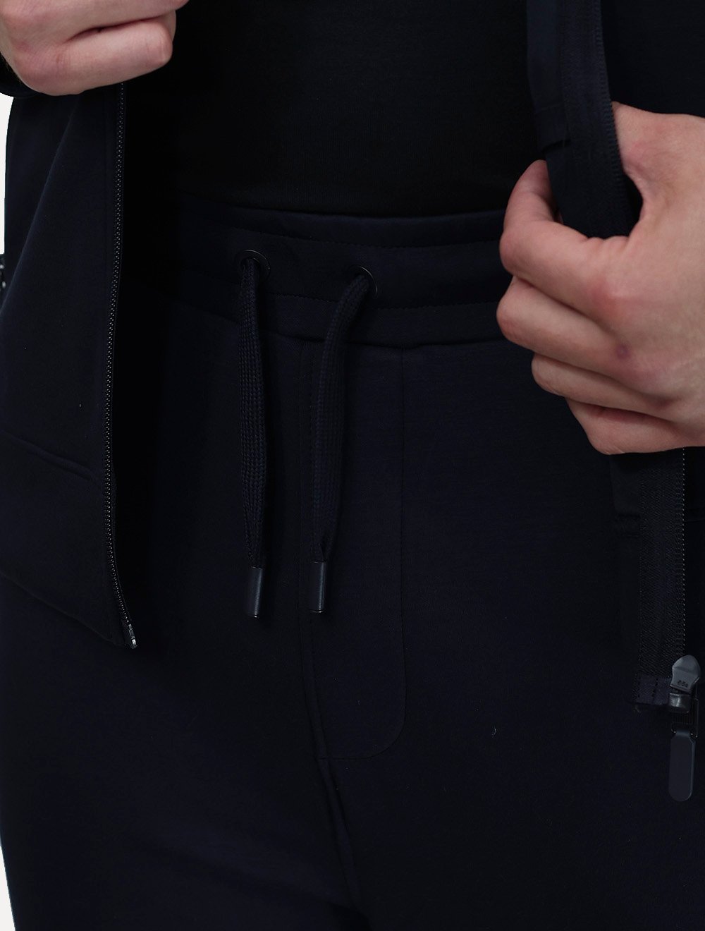 Conjunto Dixen Agasalho Moletom Jaqueta com Zíper Capuz Azul Marinho