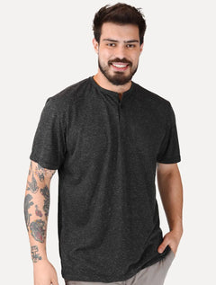 Camiseta Aramis Masculina Regular Moline Gola Portuguesa Preta