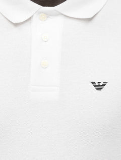 Polo Emporio Armani Masculina Piquet Essential Micro Águia Branca