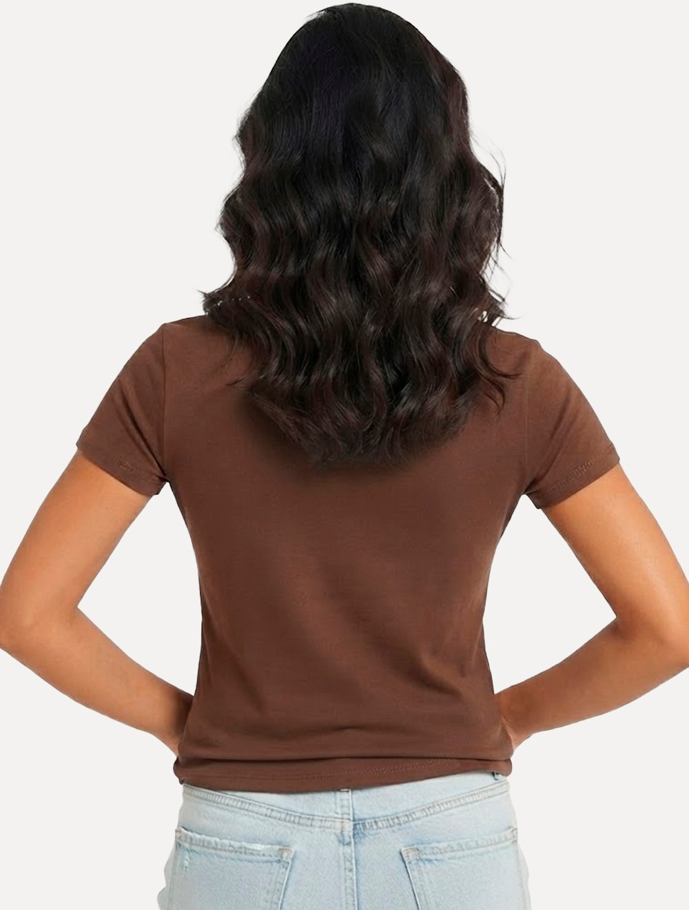 Camiseta Guess Feminina Silk Block Logo Marrom