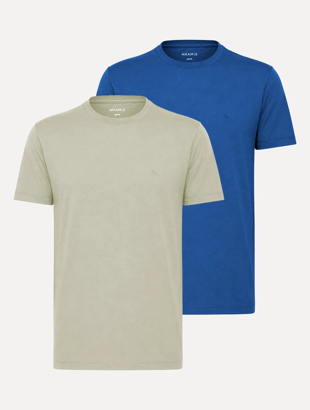 Kit Camisetas Aramis | Masculina Basic Lisa Areia/Azul