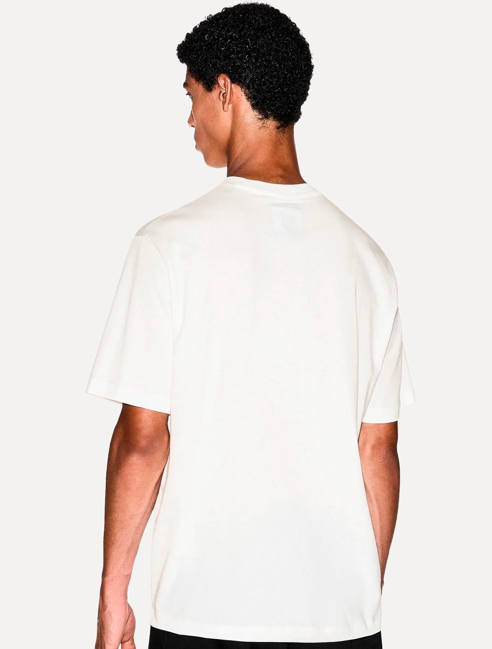 Camiseta Armani Exchange Masculina Regular Fit Small Logo Icon Off-White