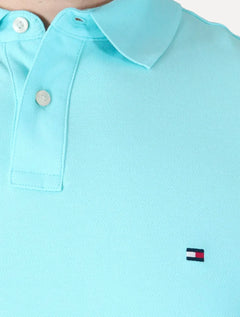 Polo Tommy Hilfiger Masculina Regular Piquet 1985 Dewy Azul Claro