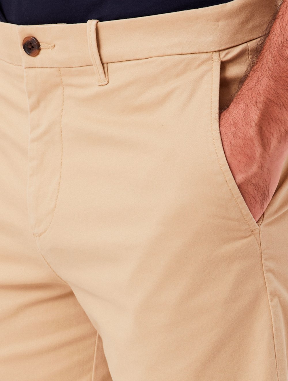 Bermuda Original Penguin Masculina Slim Sarja Chino Button Areia