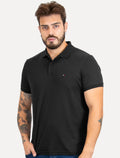 Polo Tommy Hilfiger Masculina Malha Liquid Cotton Essential Preta