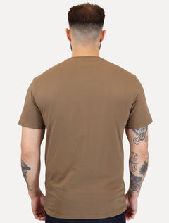 Camiseta Tommy Hilfiger Masculina Regular Badge Logo Tee Marrom Escuro