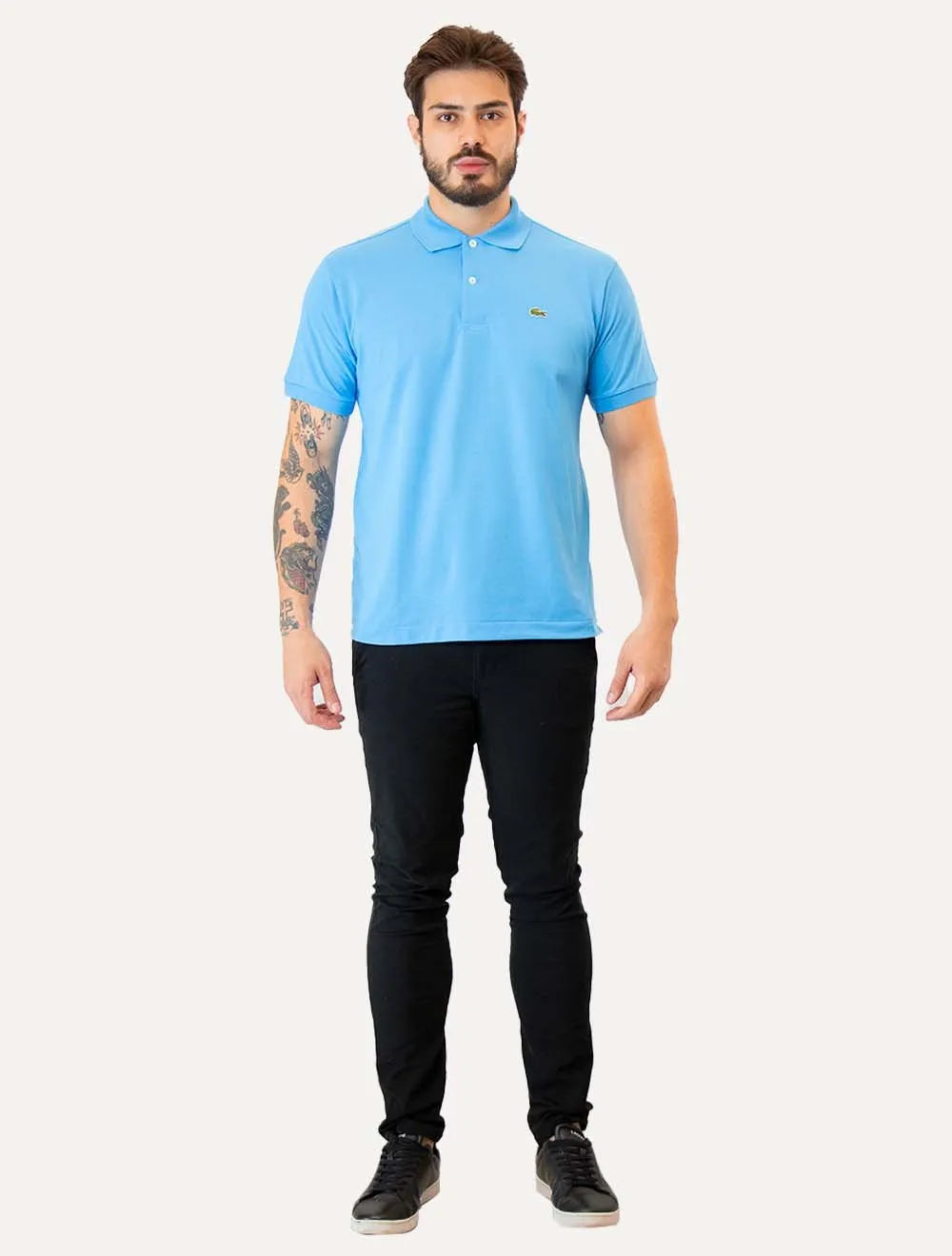Polo Lacoste Masculina L.12.12 Azul Celeste
