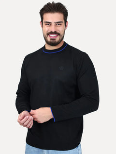 Tricot John John Masculino Transfer Logo Preto
