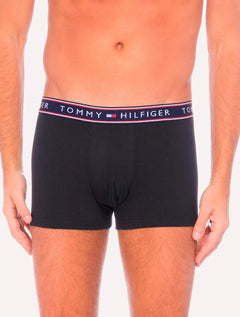 Cueca Tommy Hilfiger Cotton Stretch Trunk Colors Preta Pack 3UN