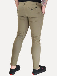 Calça Aramis Masculina Chino Sarja Classica Button Verde Militar