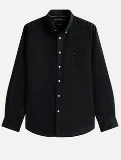 Camisa Tommy Hilfiger Masculina Regular Core Flex Poplin Preta