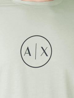 Camiseta Armani Exchange Masculina Regular Circle AX Logo Verde Claro