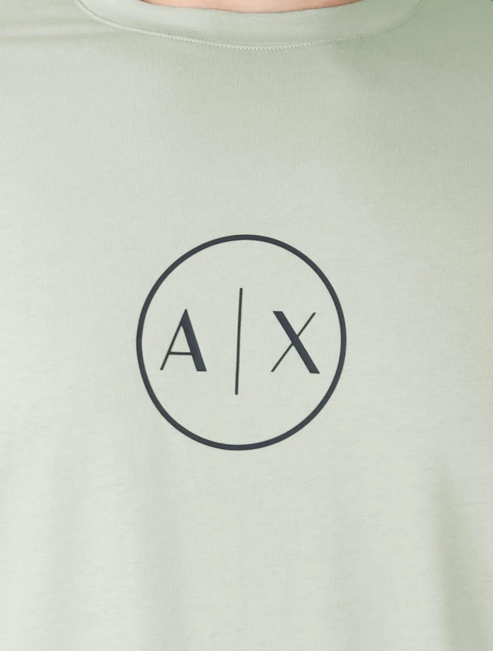 Camiseta Armani Exchange Masculina Regular Circle AX Logo Verde Claro