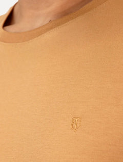 Camiseta Individual Masculina Slim Light Logo Marrom Claro