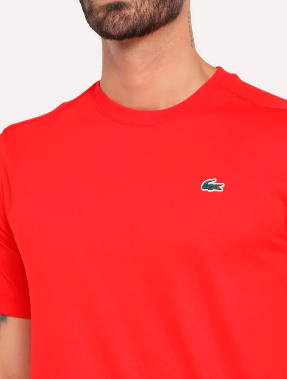 Camiseta Lacoste Masculina Basic Sport Quick Dry Vermelha