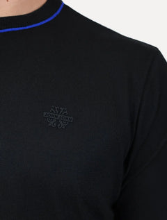 Tricot John John Masculino Transfer Logo Preto