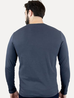 Camiseta Calvin Klein Masculina Meia Malha CK Azul Marinho