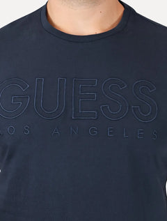 Camiseta Guess Big Logo Los Angeles Bordado Azul Marinho