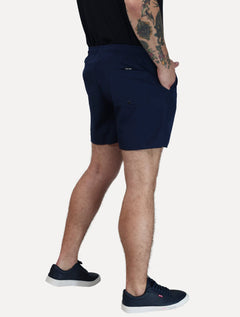 Short Calvin Klein Swimwear Elástico Liso Logo Lateral Azul Marinho