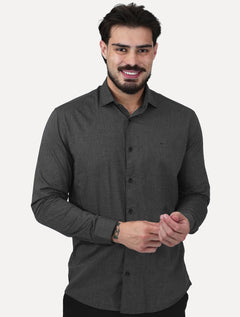 Camisa Aramis Masculina Manga Longa Slim Fil a Fil Antilia Preta