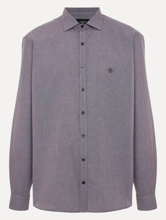 Camisa Dudalina Masculina Comfort Fit Superfine Cotton Beveled Cinza Escuro
