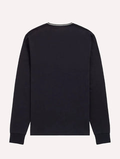 Camiseta Fred Perry Masculina Regular Manga Longa Twin Tipped Preta