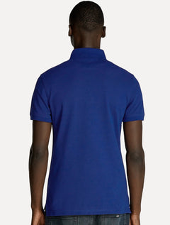 Polo Tommy Hilfiger Masculina Slim Piquet 1985 Azul Lazuli