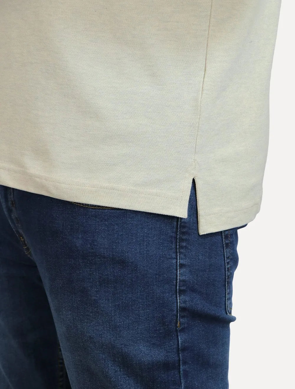 Polo Tommy Hilfiger Masculina Regular Piquet 1985 Areia Mescla