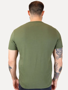 Camiseta Guess Masculina Silk Arc Laurel Verde Militar