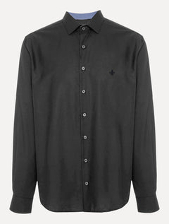Camisa Dudalina Masculina Slim Fit Superfine Cotton Light Lisa Cinza Médio