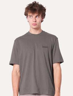 Camiseta Armani Exchange Masculina Regular Rubber Logo Cinza Escuro