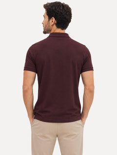 Polo Aramis Masculina Basic Piquet Mono Bordeaux Bordô Escuro