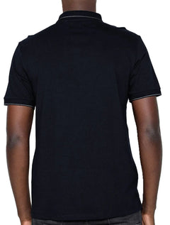 Polo Forum Masculina Muscle Piquet One Line Collar Azul Marinho