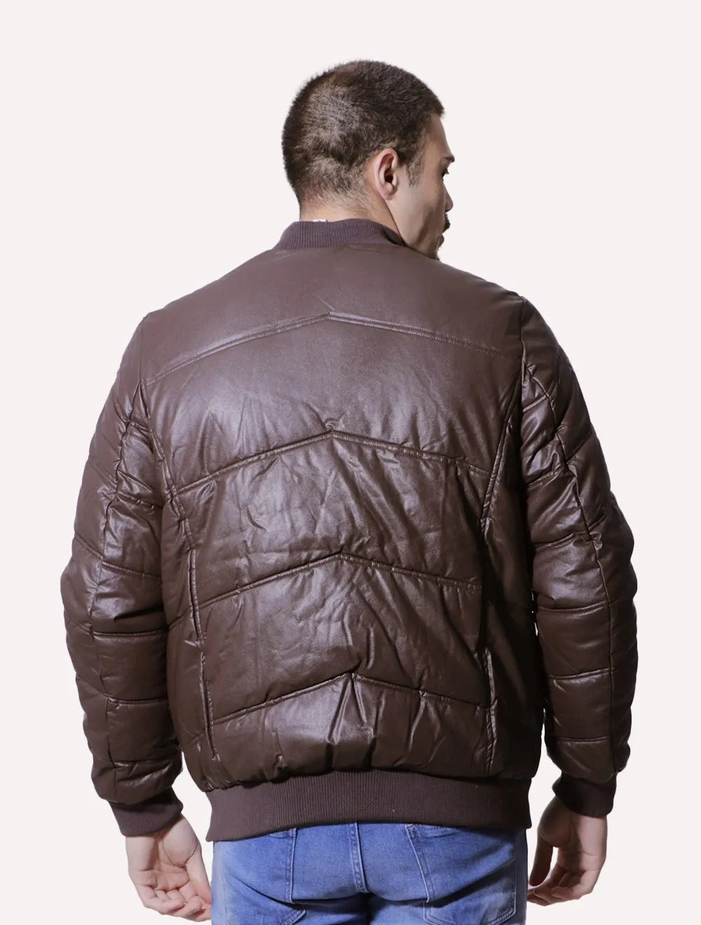 Jaqueta Victory Eagle Masculina PU Leather Bomber Marrom