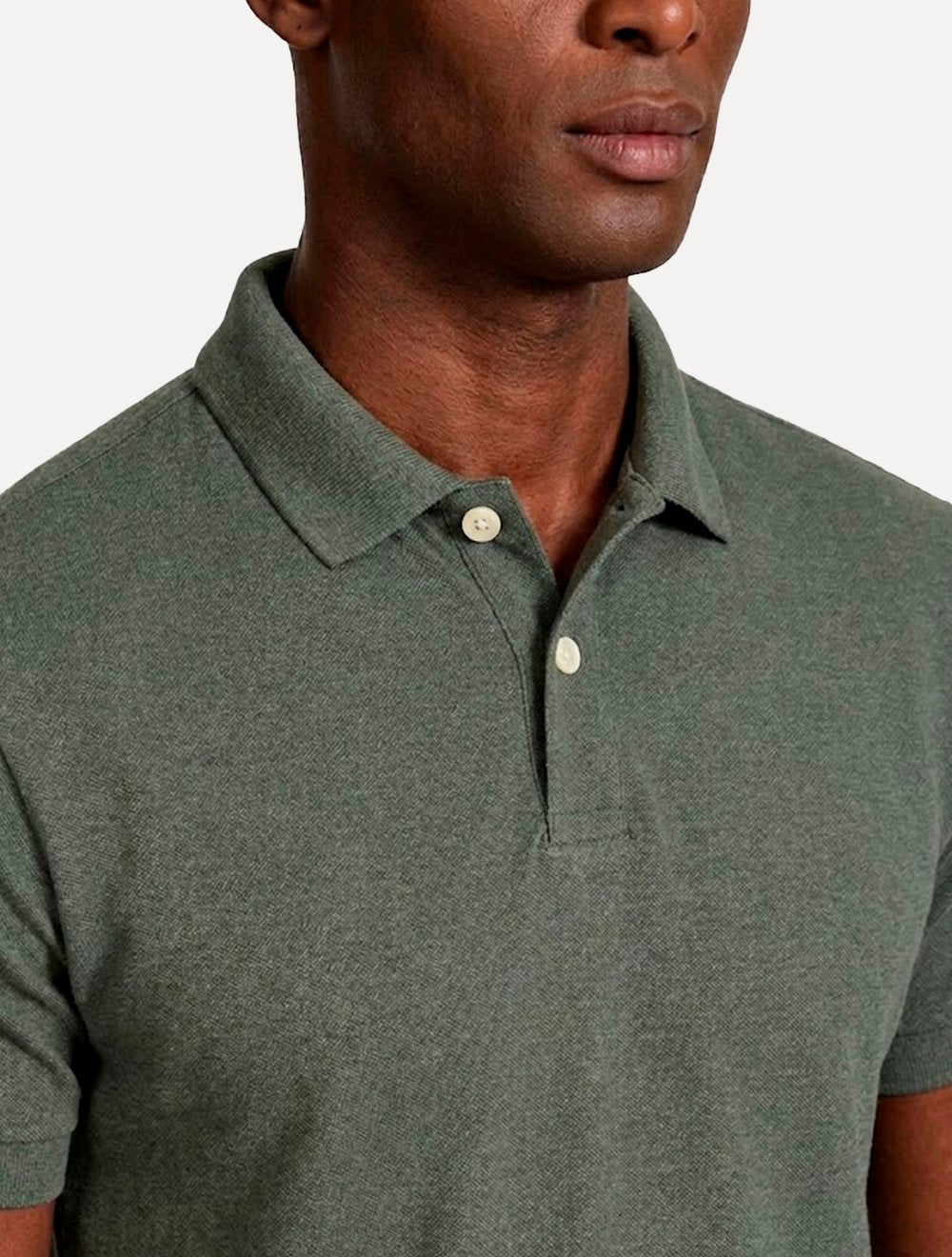 Polo Aramis Masculina Basic Piquet Mescla Mono Verde Militar
