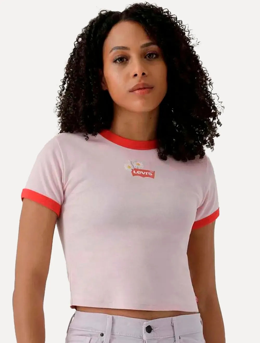 Camiseta Levis Feminina Flowers Ranger Rosa Claro