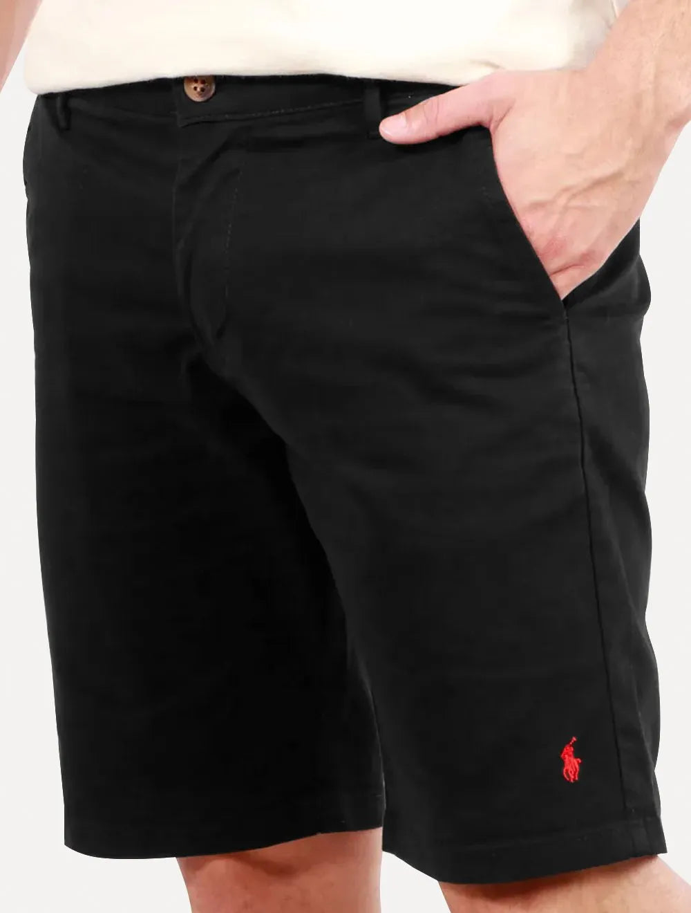 Bermuda Ralph Lauren Masculina Sarja Stretch Preta