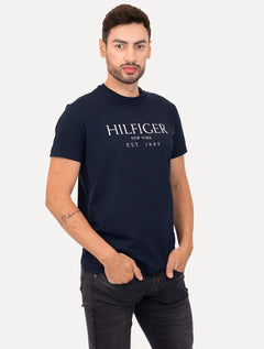 Camiseta Tommy Hilfiger Masculina Big Logo Est.1985 Azul Marinho