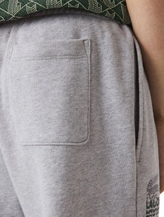 Calça Lacoste Moletom Masculina Croco Logo 1927 Cinza Mescla