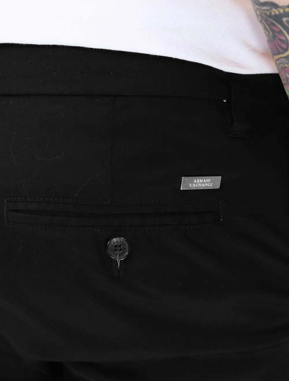 Calça Armani Exchange Masculina Social Stretch Chino Preta