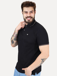 Polo Empório Armani Masculina Essential Friso Azul Marinho