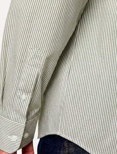 Camisa Tommy Hilfiger Masculina Slim Striped Stretch Verde