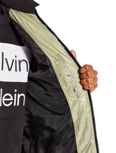 Jaqueta Calvin Klein Jeans Masculina Nylon Colorblock Logo Preta/ Branca/ Areia