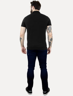 Polo Aramis Masculina Piquet Inner Detail Dark Preta