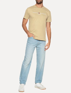 Camiseta Tommy Hilfiger Masculina Light Core Logo Tee Cáqui Médio