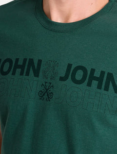 Camiseta John John Masculina Regular Fit Opposites Verde Escuro