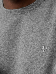 Suéter Dudalina Masculino Basico Tricot V-Neck Cotton Cinza Mescla Claro