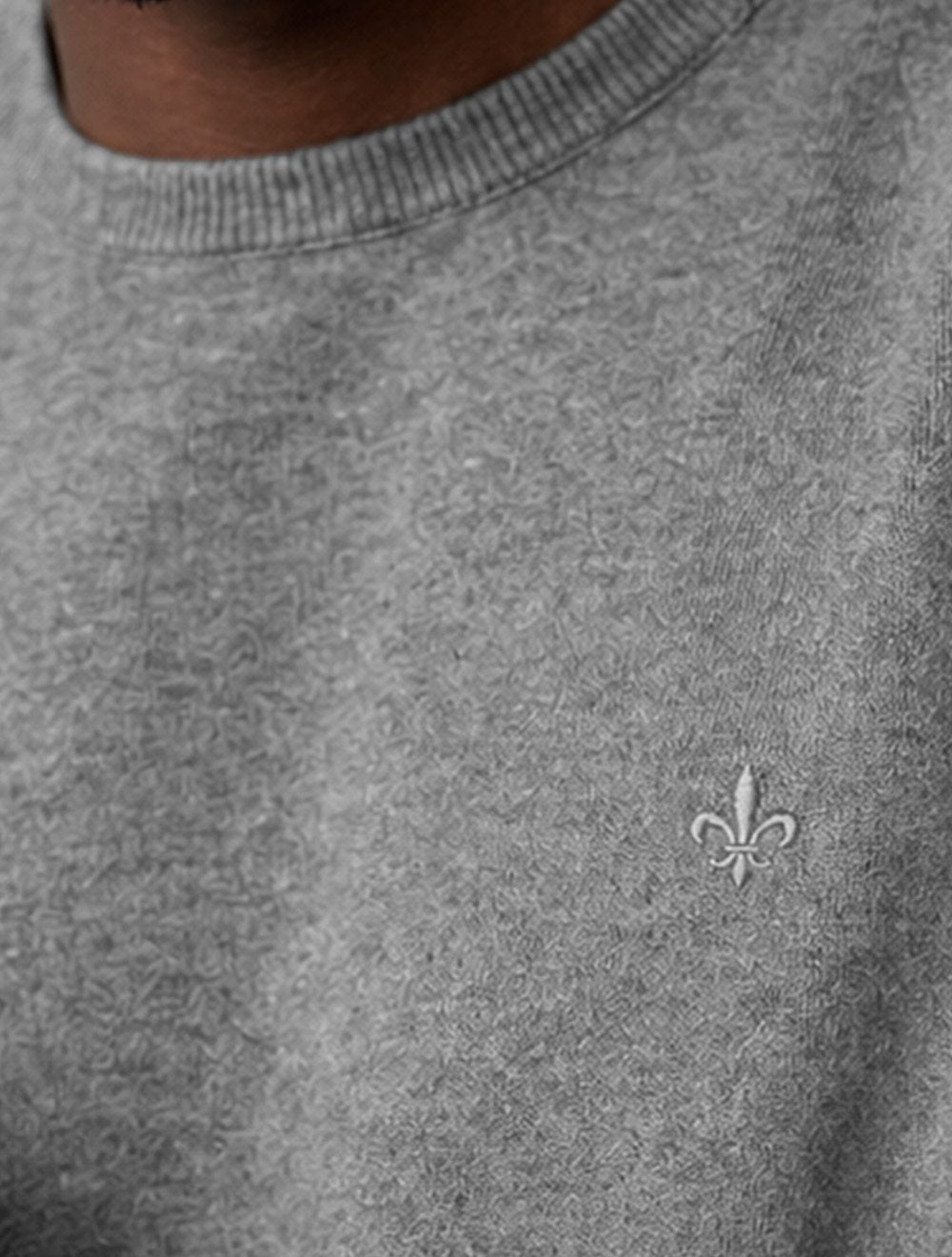 Suéter Dudalina Masculino Basico Tricot V-Neck Cotton Cinza Mescla Claro